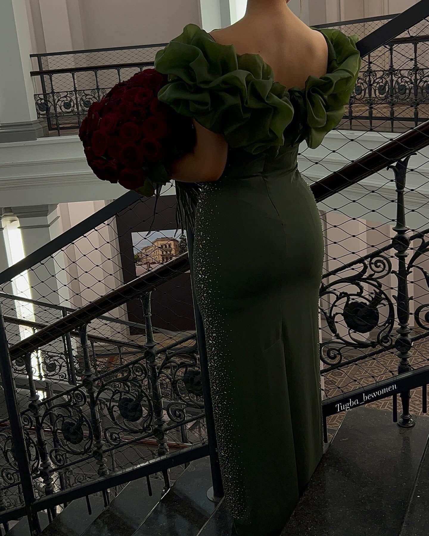 Robe de soirée col bateau
