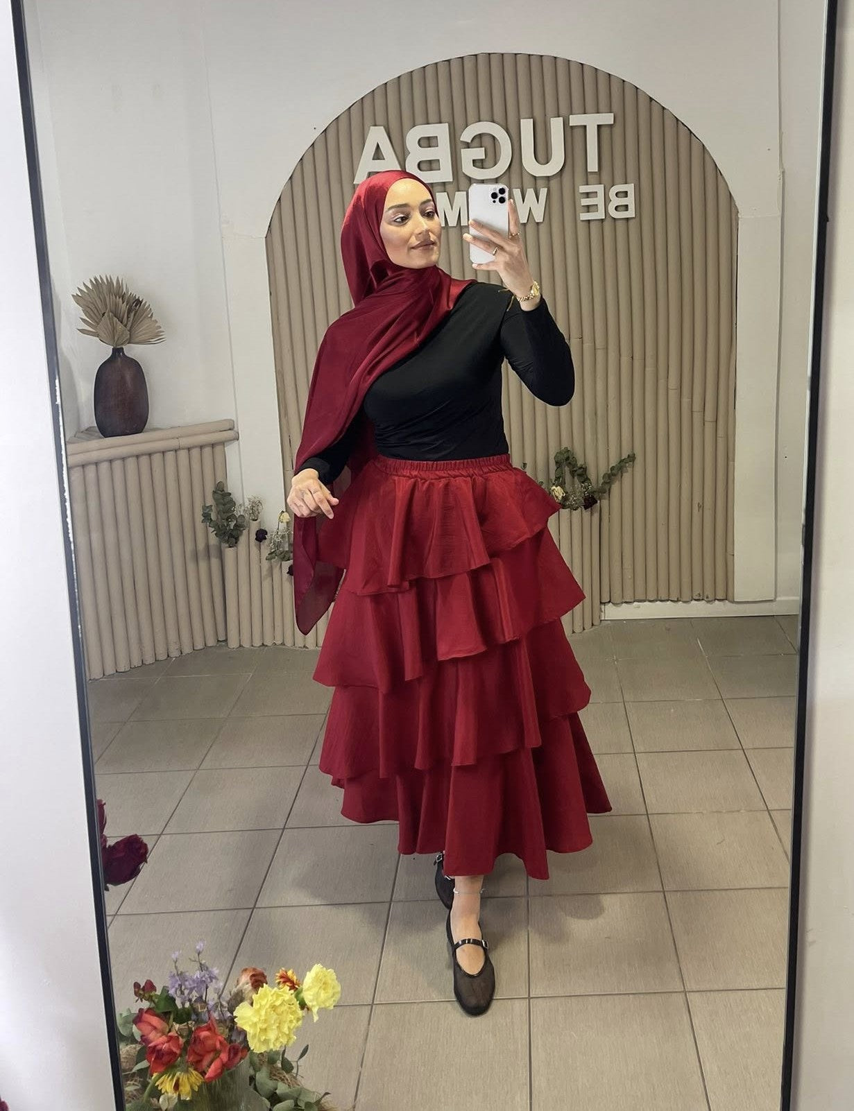 JUPE ASYMETRIQUE bordeaux
