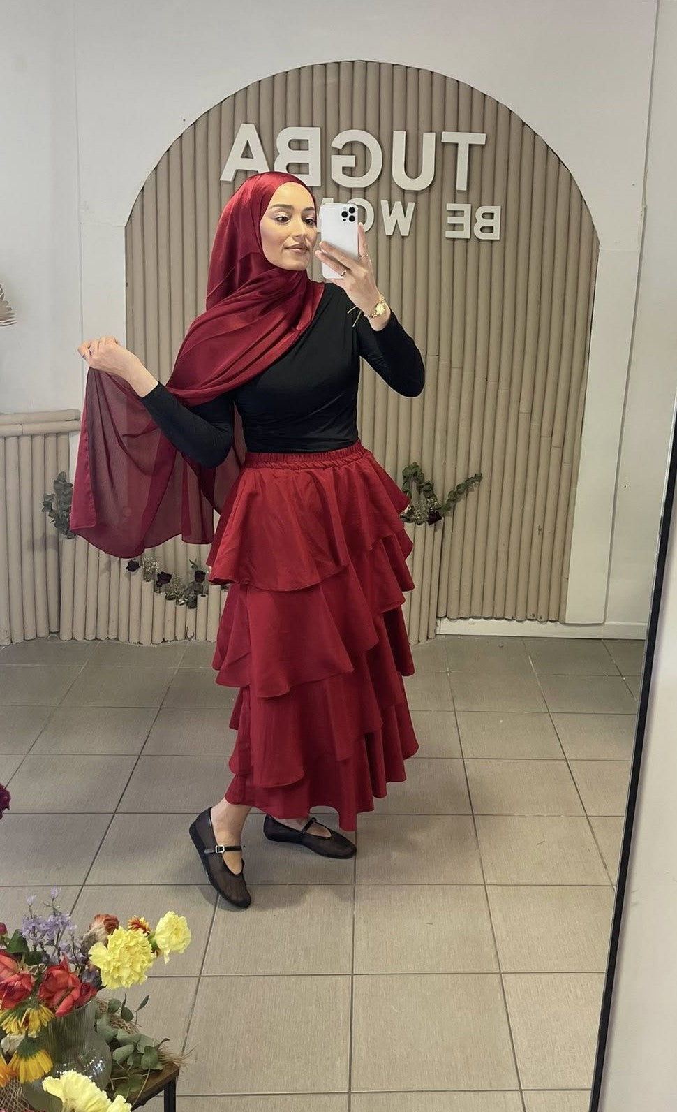 JUPE ASYMETRIQUE bordeaux